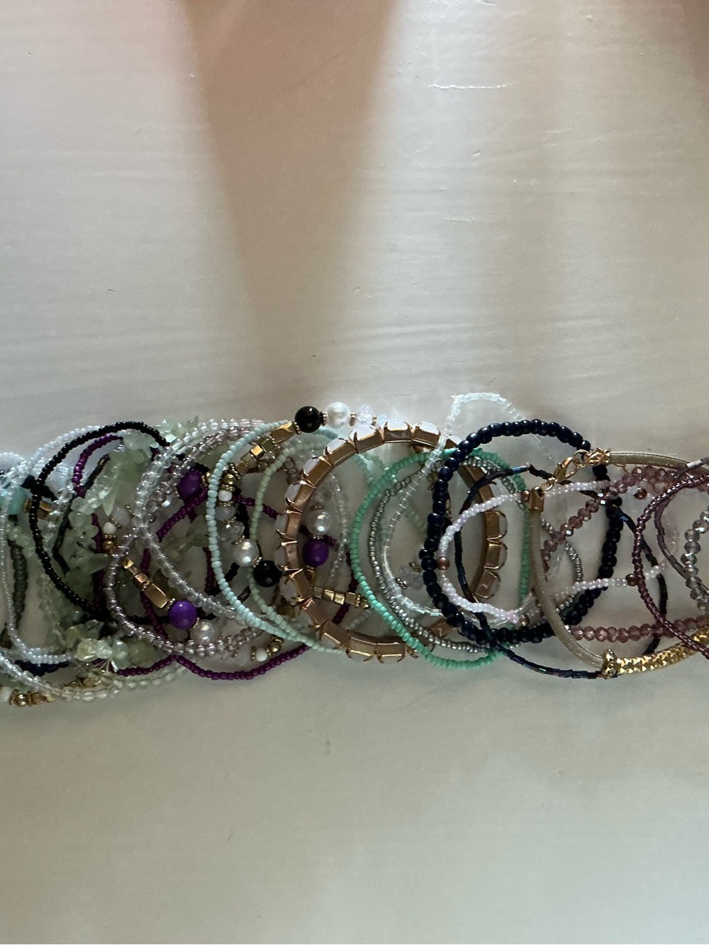 Assorted Women's Beaded Stretch Bracelet Set - Mixed Colors